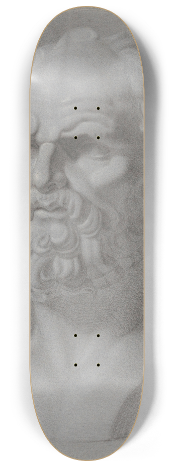 August Alleb - Studie van een gebeeldhouwd hoofd 8.25 inch art skate deck