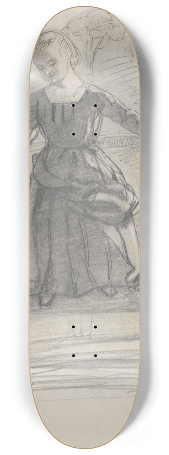 August Alleb - Vissend meisje op een brug 8.25 inch art skate deck