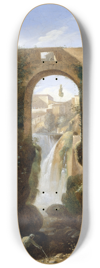 Franois-Marius Granet - Ponte San Rocco and Waterfalls, Tivoli 8.25 inch art skate deck