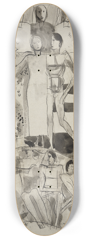 August Babberger - Brutliches Paar. 8.25 inch art skate deck