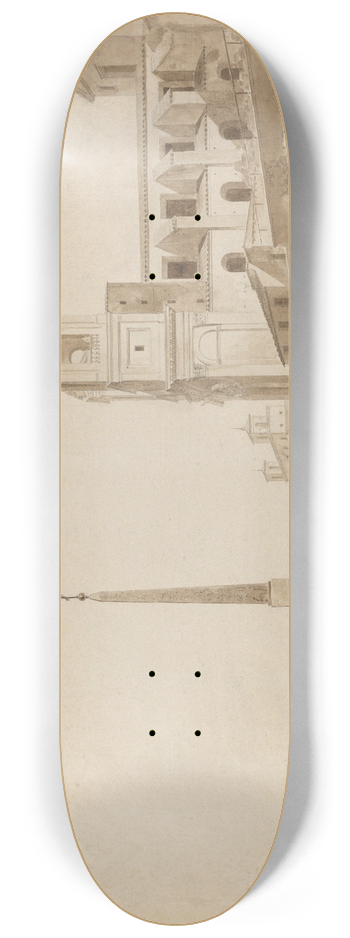 Franois-Marius Granet - The Church of the Trinit dei Monti and the Villa Medici, Rome 8.25 inch art skate deck