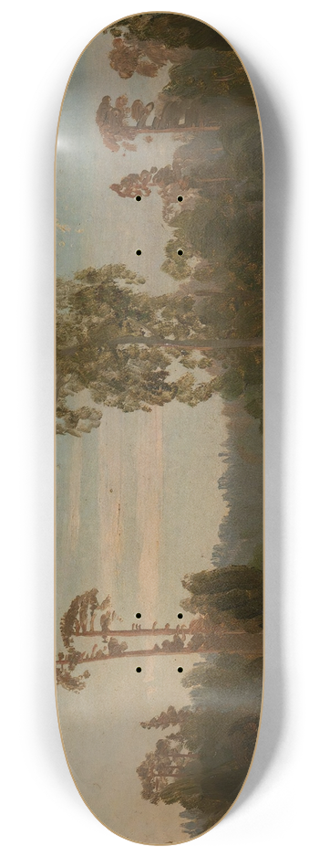 August Cappelen - Landscape Study with a Lake 8.25 inch art skate deck