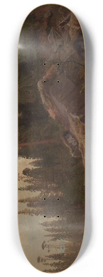 August Cappelen - Landscape Study with Trees and Rocks 8.25 inch art skate deck