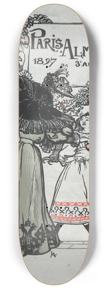 Auguste Louis Lepre - Paris Almanac, 1897; Cover 8.25 inch art skate deck