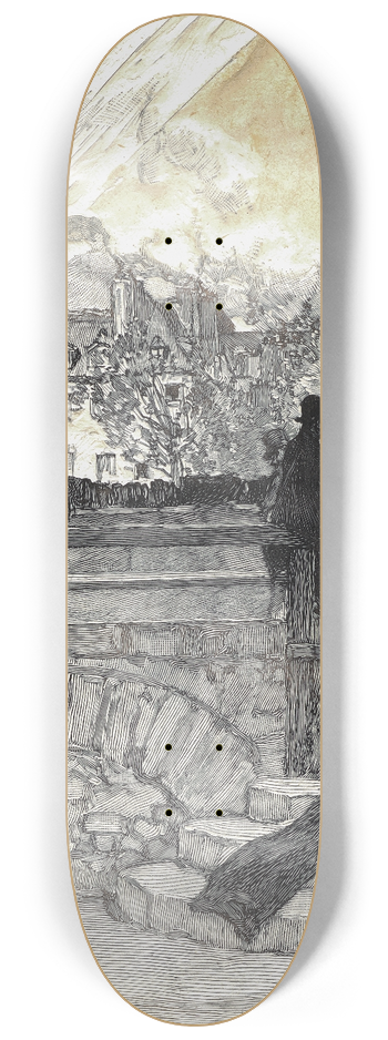 Auguste Louis Lepre - Quai des Grands Augustins, Paris 8.25 inch art skate deck
