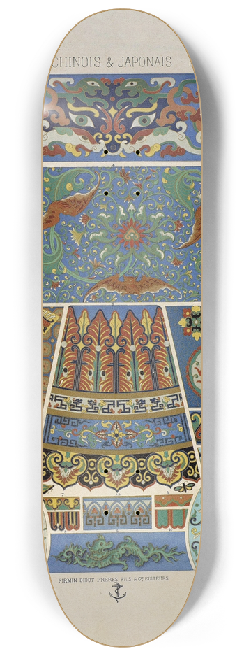 Auguste Racinet - Chinois et Japonais 8.25 inch art skate deck