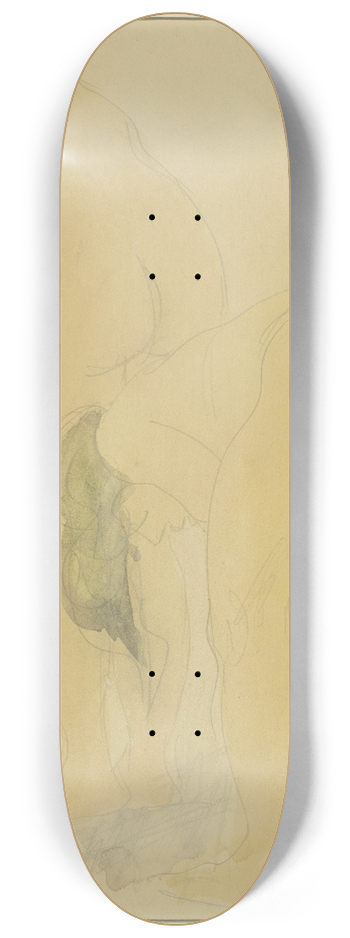 Auguste Rodin - Studieblad met twee naakte vrouwen, op de rug gezien 8.25 inch art skate deck