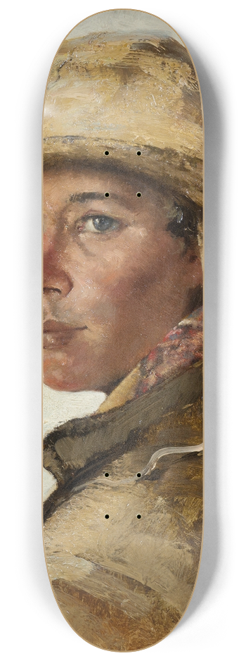 August Hagborg - Head of a Young Fisherman 8.25 inch art skate deck
