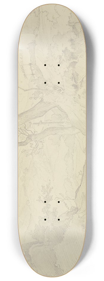 August Lucas - Bergige Waldlandschaft bei Affile 8.25 inch art skate deck