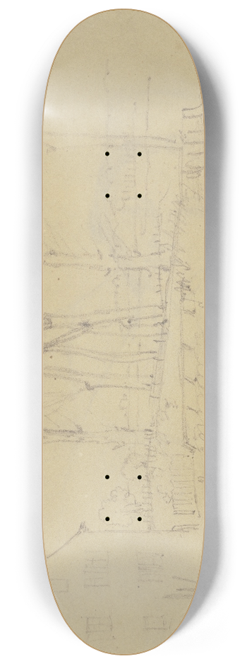 August Lucas - Hof in einer Landschaft 8.25 inch art skate deck