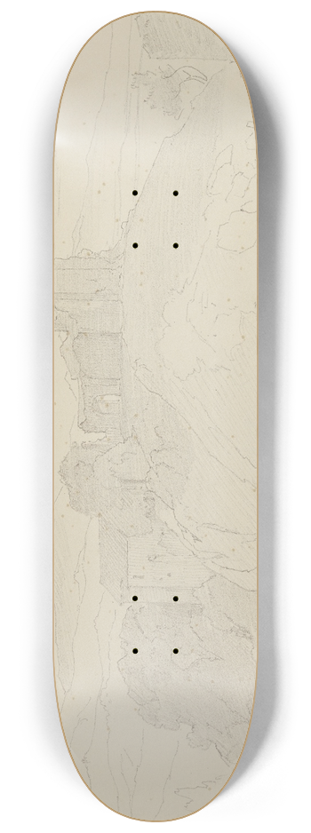 August Lucas - Ruins near Olevano 8.25 inch art skate deck