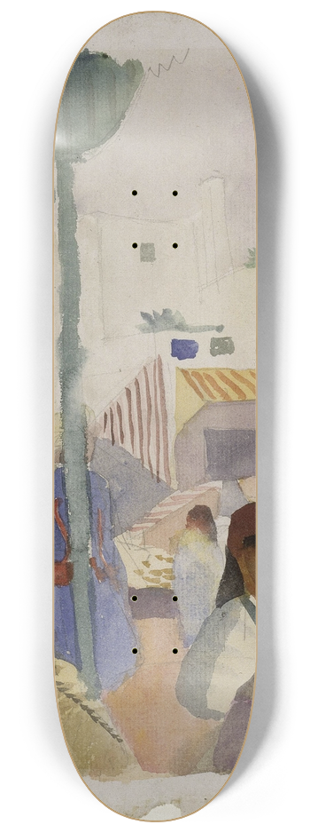 August Macke - Market in Tunis II 8.25 inch art skate deck