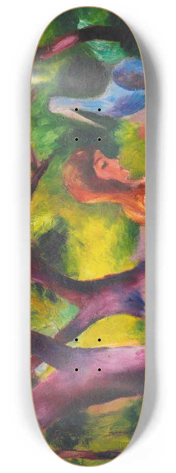 August Macke - Mdchen mit blauen Vgeln 8.25 inch art skate deck