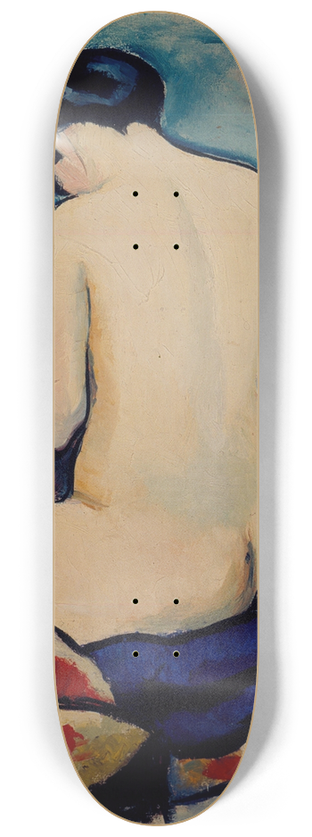 August Macke - Sitting Nude with Pillow 8.25 inch art skate deck