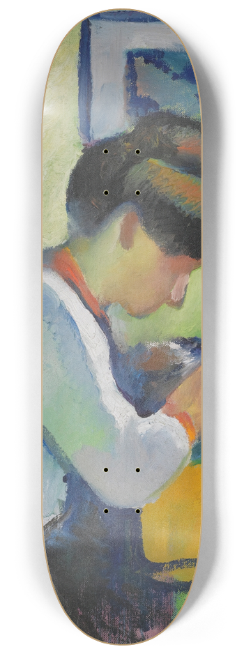 August Macke - Woman Writing 8.25 inch art skate deck