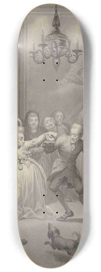 Augusto Nicodemo - Hochzeitstanz eines buckeligen Paares in einem Empireraum bei Kerzenlicht 8.25 inch art skate deck