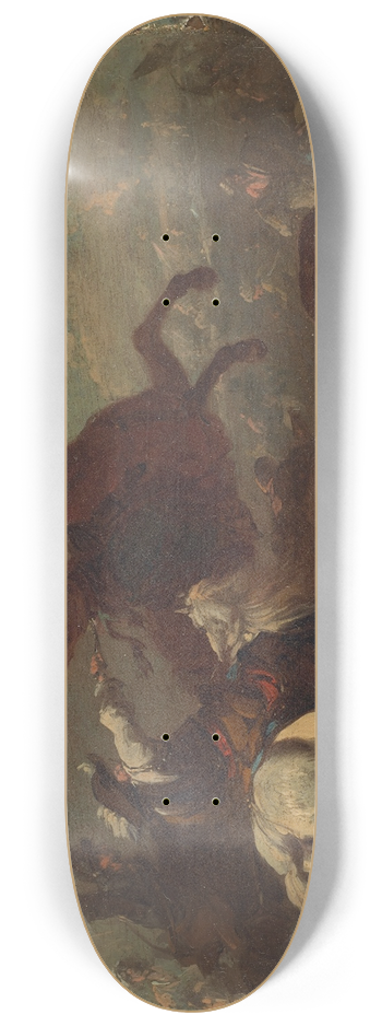 August Querfurt - A battle scene with fallen soldiers 8.25 inch art skate deck