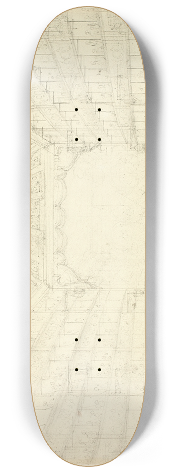 Augustus Charles Pugin - Study for Opera House, from Microcosm of London 8.25 inch art skate deck