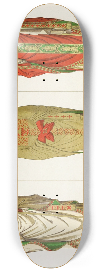 Augustus Pugin - Roman and English Bishops 8.25 inch art skate deck