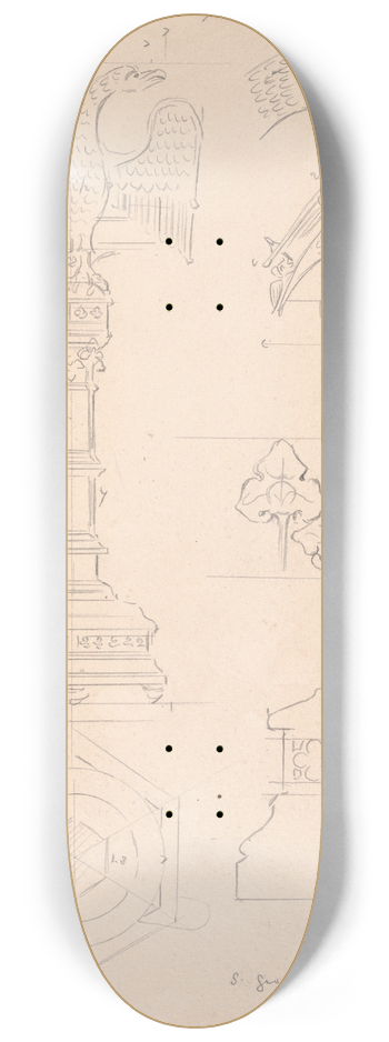 Augustus Pugin - Sketches, Volume three 8.25 inch art skate deck