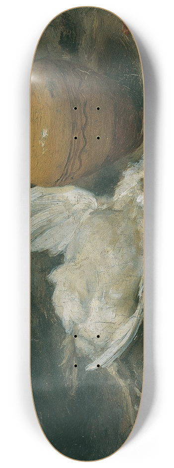 August von Pettenkofen - Stillleben mit totem Huhn und Krug 8.25 inch art skate deck