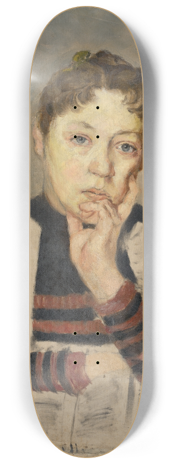 Aurel Ballo - Study of a woman with a supported hand 8.25 inch art skate deck