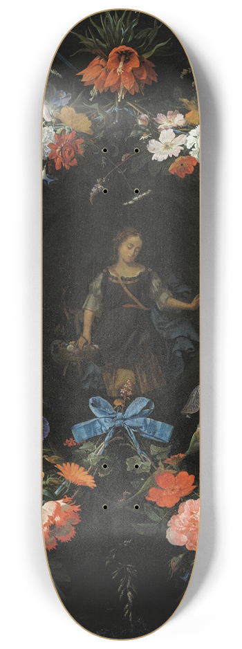 Abraham Mignon - Garland of Flowers 8.25 inch art skate deck