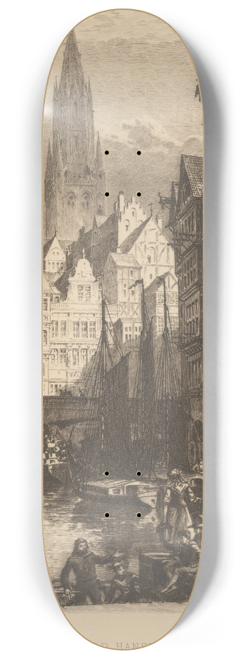 Axel Herman Haig - An Old Hanse Town 8.25 inch art skate deck