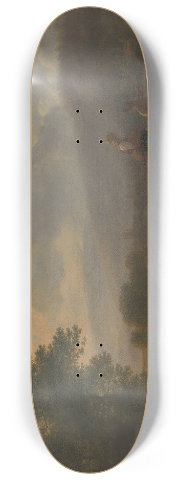Balthasar Paul Ommeganck - Shepherds with Sheep in a Mountainous Landscape 8.25 inch art skate deck