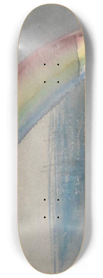Barbara Bodichon - Landscape with Rainbow 8.25 inch art skate deck
