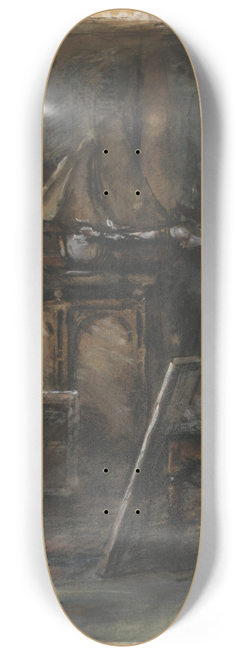 Barbara Elisabeth van Houten - Het atelier van H.W. Mesdag, met twee modellen van zeilschepen 8.25 inch art skate deck