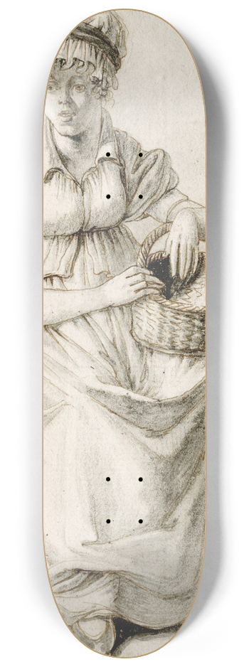 Barend Hendrik Thier - Zittend meisje met mand 8.25 inch art skate deck