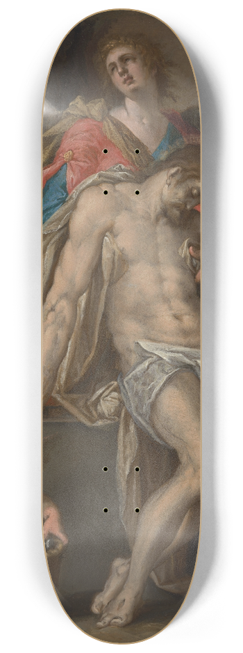 Bartholomaeus Spranger - Engelen dragen het lichaam van Christus (Engelenpiet) 8.25 inch art skate deck