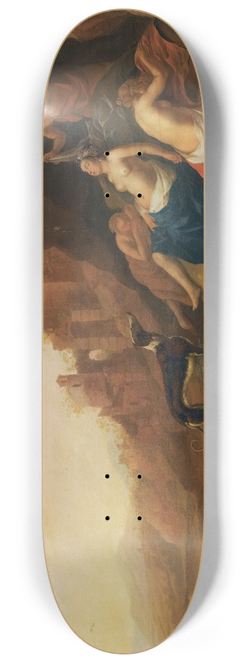Bartholomeus Breenbergh - Diana And Her Nymphs Resting After A Hunt With Two Satyrs Spying On Them 8.25 inch art skate deck