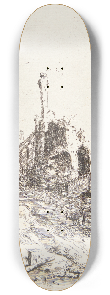 Bartholomeus Breenbergh - Forfaldent palads ved Tivoli 8.25 inch art skate deck