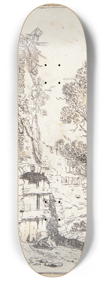 Bartholomeus Breenbergh - Hus med et sekskantet trn 8.25 inch art skate deck