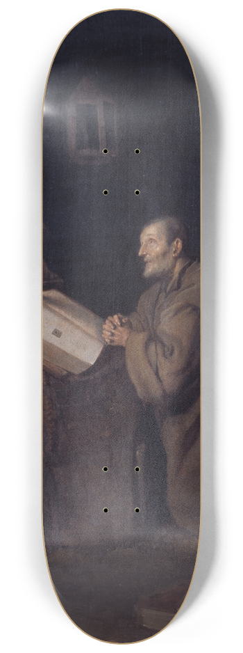 Bartholomeus Maton - A Hermit at Prayer 8.25 inch art skate deck