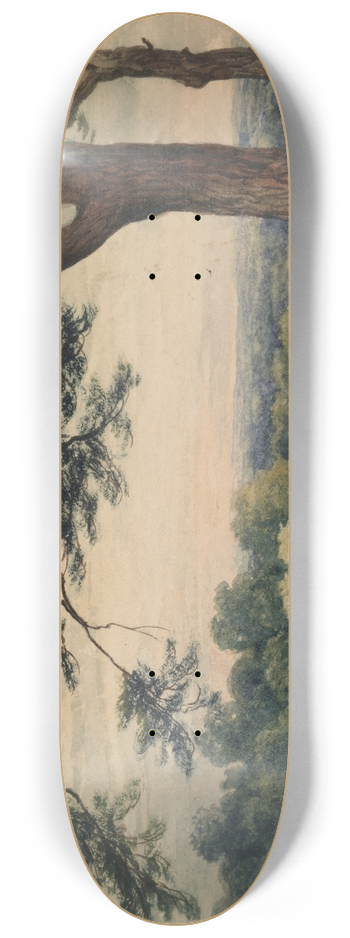 Bartholomew Colles Watkins - A Hill near Esher, Surrey 8.25 inch art skate deck