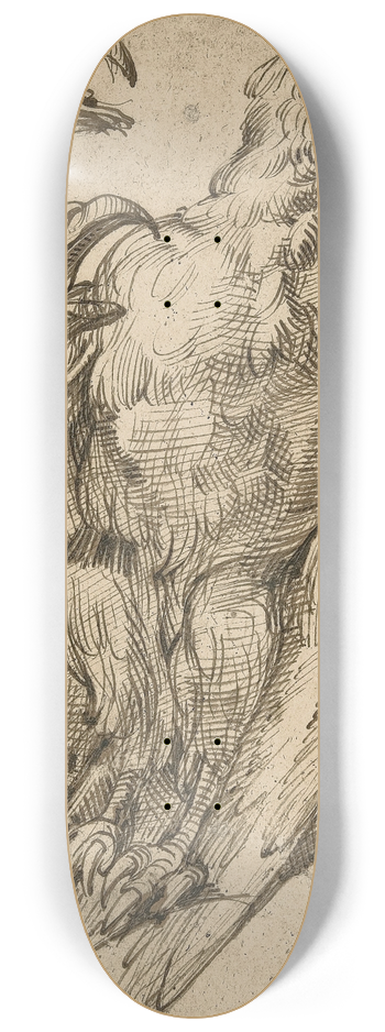 Bartolomeo Passarotti - Study of an eagle 8.25 inch art skate deck
