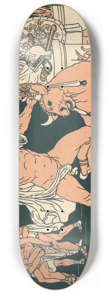 Bartolomeo Pinelli - Entellus killing the bull 8.25 inch art skate deck