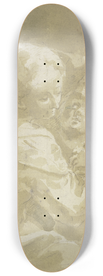 Bartolomeo Schedoni - Holy family 8.25 inch art skate deck