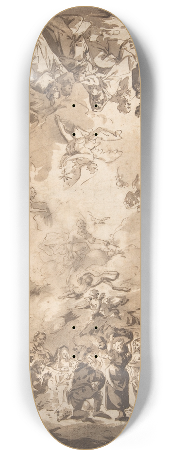 Bartolommeo Tarsia - Design for an Oval Ceiling with Four New Testament Scenes 8.25 inch art skate deck