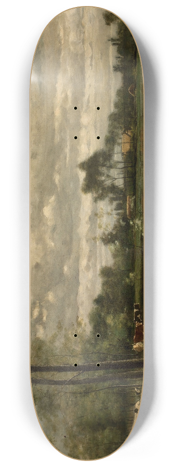 Bela Spanyi - Meadow with grazing cattle 8.25 inch art skate deck