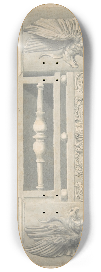 Benjamin Dean Wyatt - Design for Cast-iron Grate in Rococo Style with Putti Fire Dogs 8.25 inch art skate deck