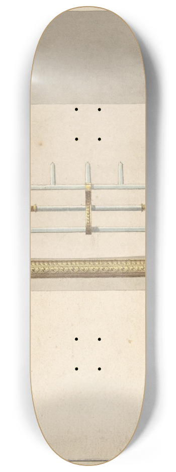 Benjamin Dean Wyatt - Design for Cast-iron Grate with Green Metal Surround 8.25 inch art skate deck