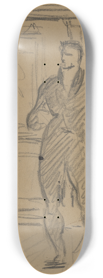 Benjamin Robert Haydon - Figure Study of a Man in a Formal Suit. 8.25 inch art skate deck