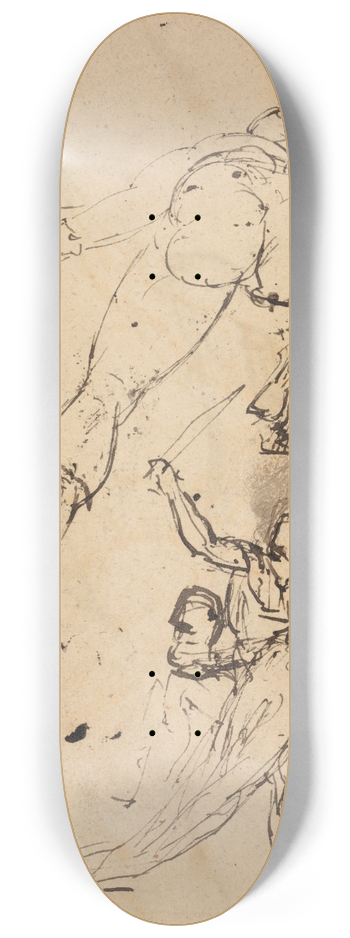 Benjamin Robert Haydon - Study for Hercules and Persephone 8.25 inch art skate deck