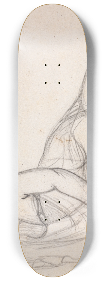 Benjamin Robert Haydon - Study of a Woman in a Partial Recline 8.25 inch art skate deck