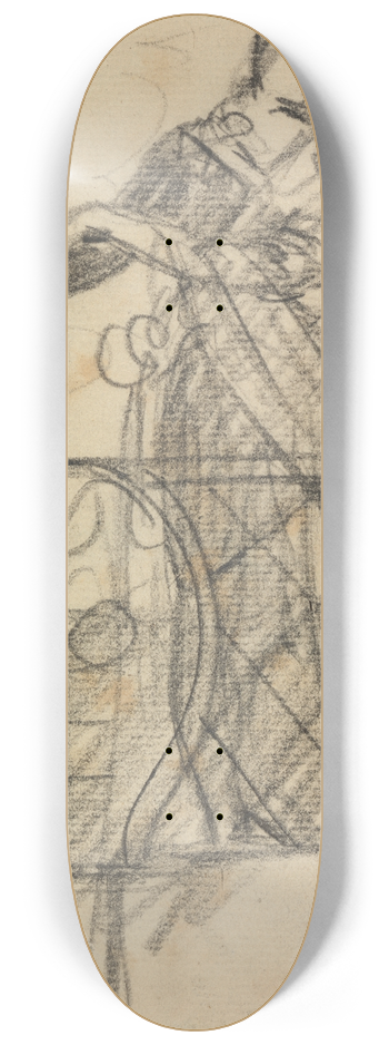 Benjamin Robert Haydon - Study of Two Figures on a Balcony 8.25 inch art skate deck