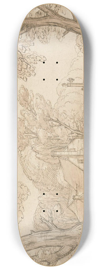 Benjamin West - Road Scene in Windsor Forest 8.25 inch art skate deck